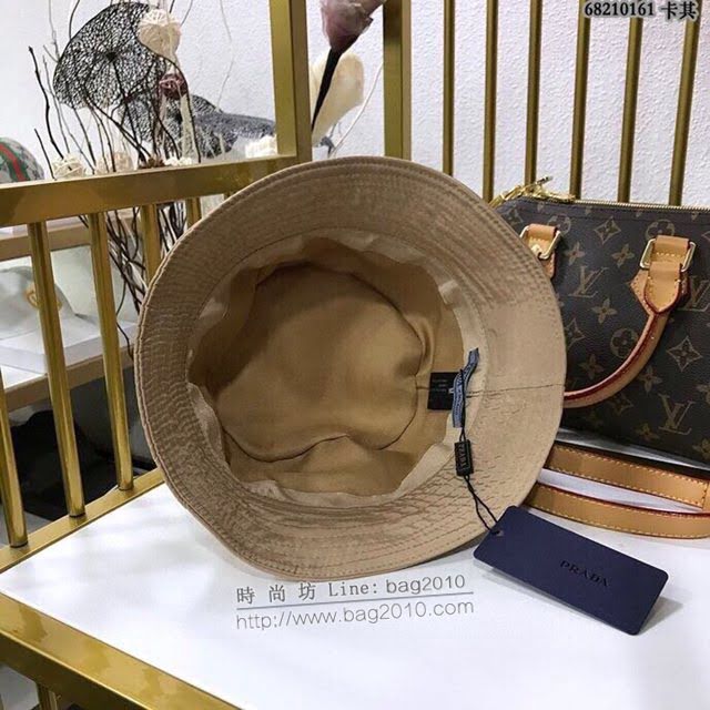Prada男女同款帽子 普拉達經典暗黑錦綸漁夫帽遮陽帽  mm1065